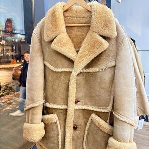 Men's Tan Shearling Coat